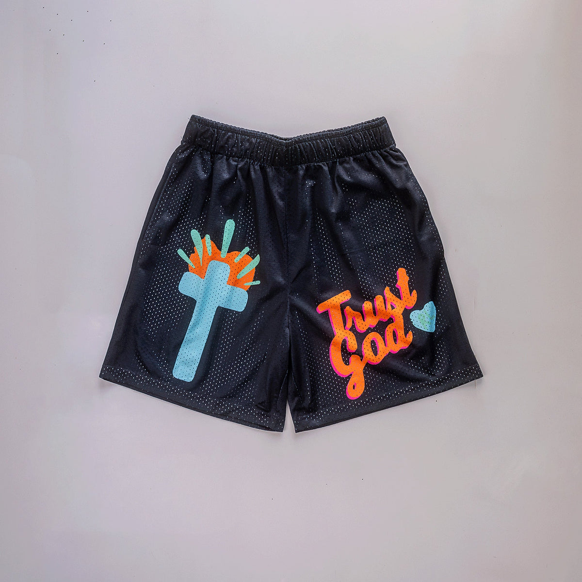 MIA Trust God Mesh Shorts - RED LETTERS