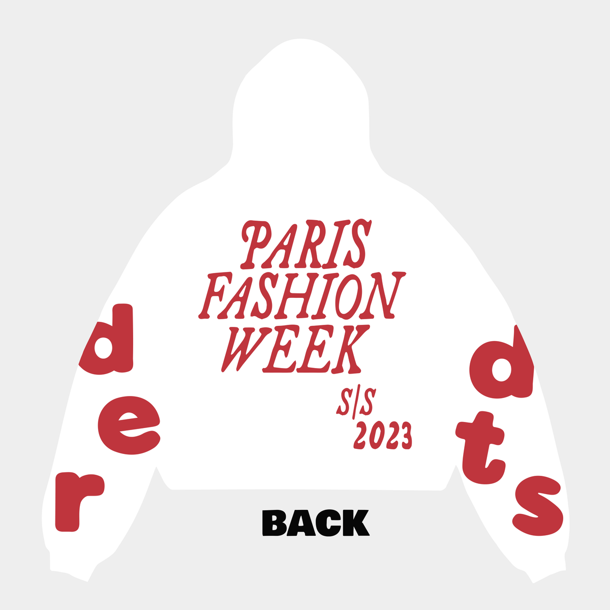 &quot;Paris Fashion Week&quot; Scattered Hoodie - RED LETTERS