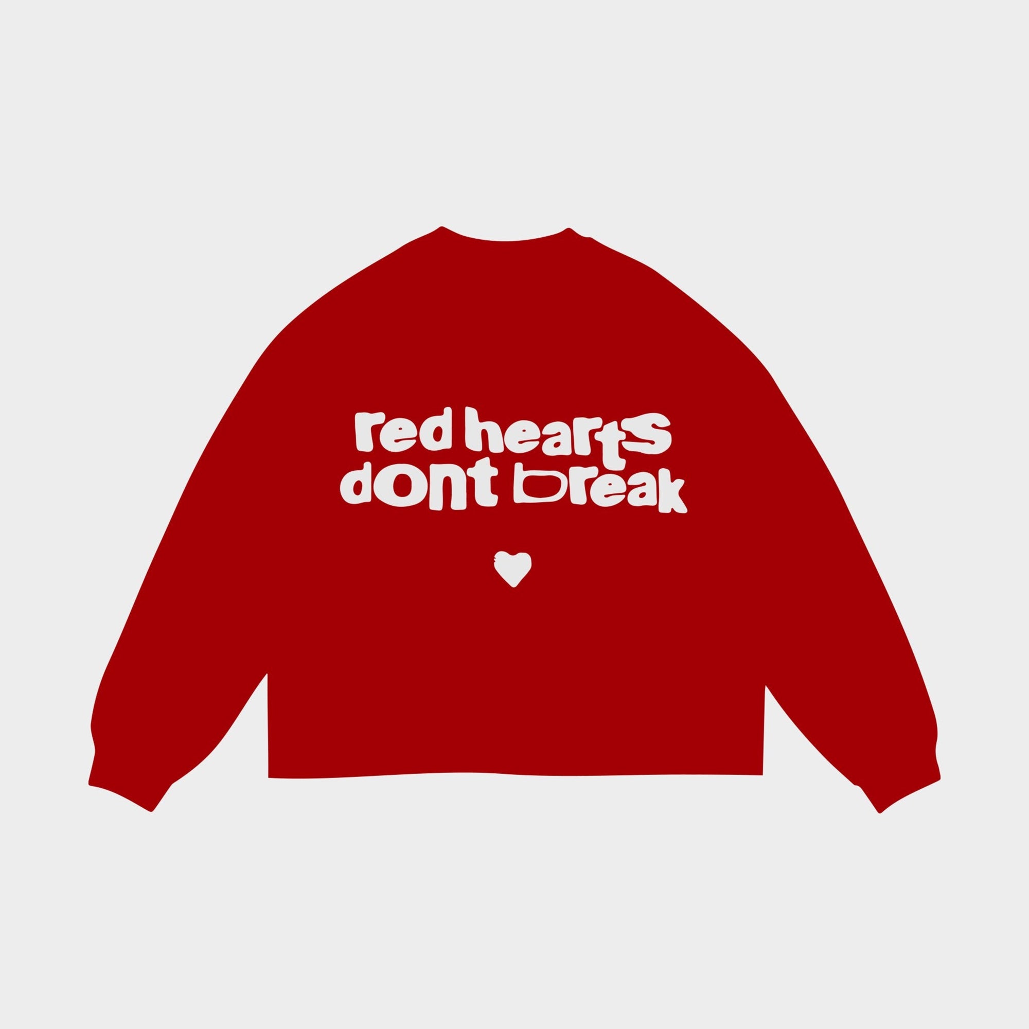 "Red <3 Don't Break" Crewneck Sweatshirt - RED LETTERS