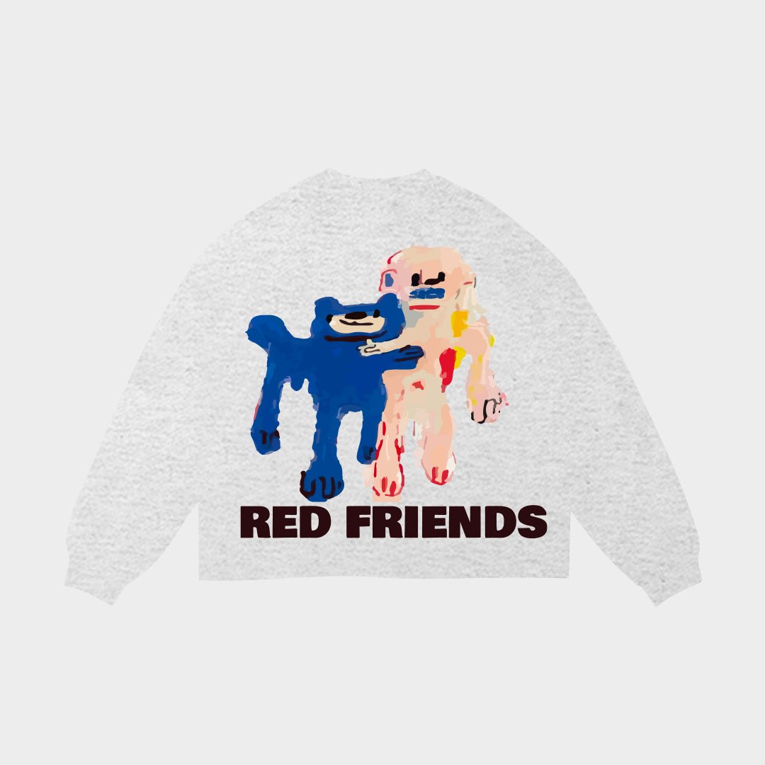 "Red Friends" Crewneck Sweatshirt - RED LETTERS