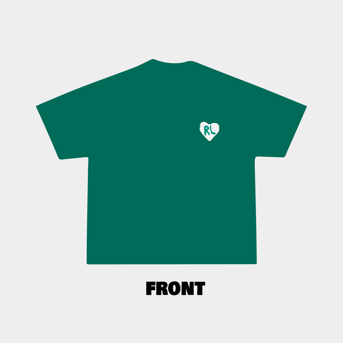 RL Heart Green Vintage Washed Tee - RED LETTERS