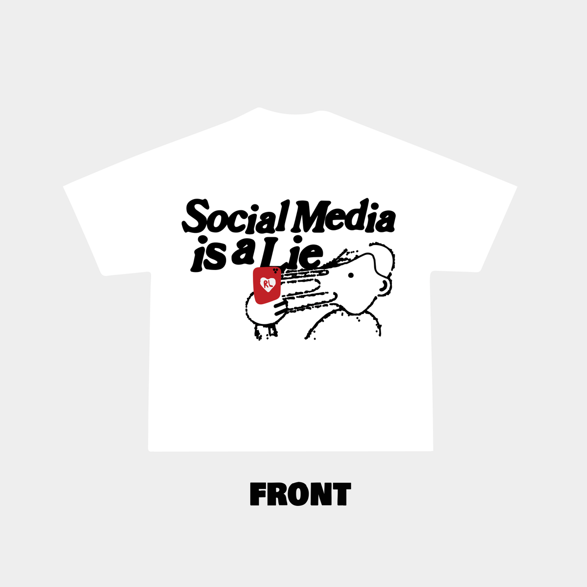 Social Media Lied V2 Tee - RED LETTERS