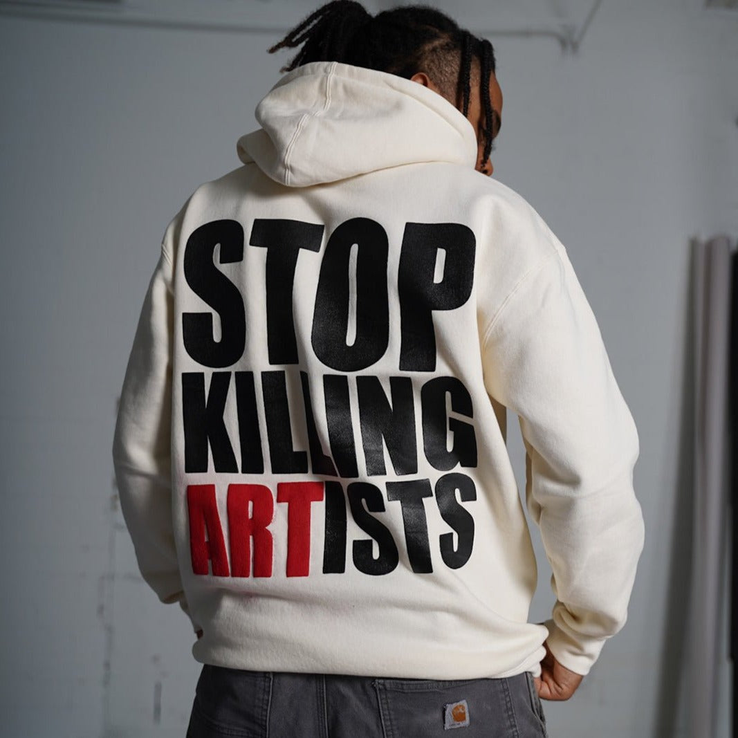 Stop Killing ARTists Hoodie - Cream - RED LETTERS