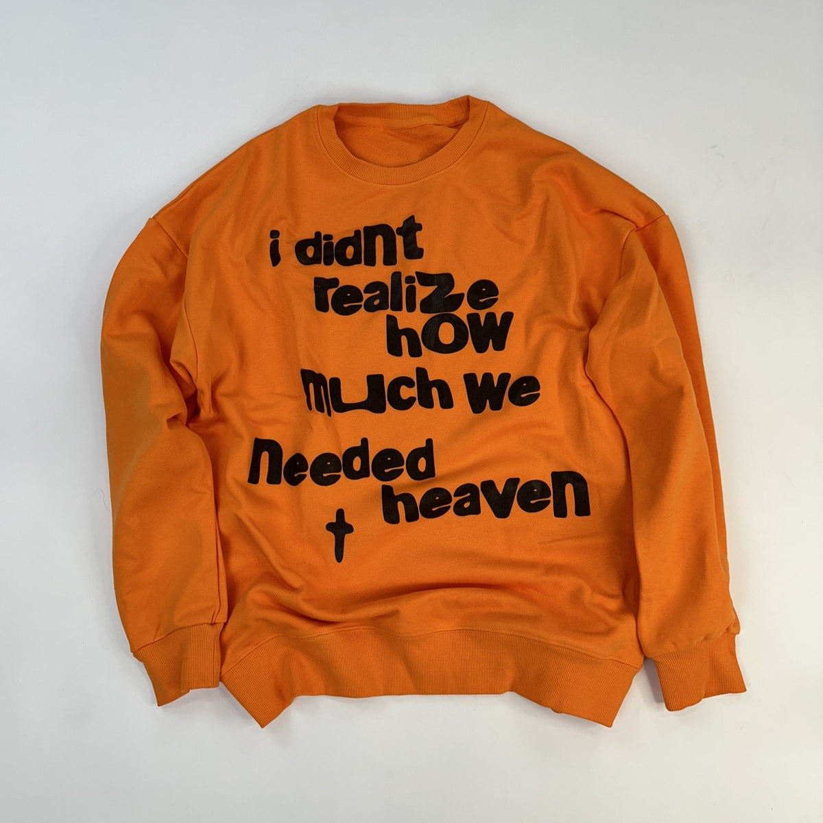 &quot;We Need Heaven&quot; Crewneck Sweatshirt - RED LETTERS