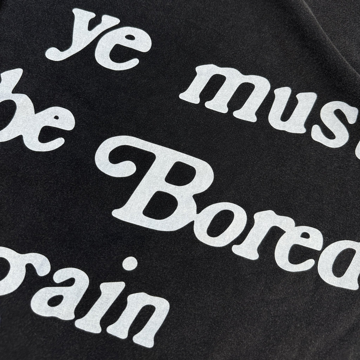&quot;Ye Must Be Bored Again&quot; Stone Wash Tee Black - RED LETTERS